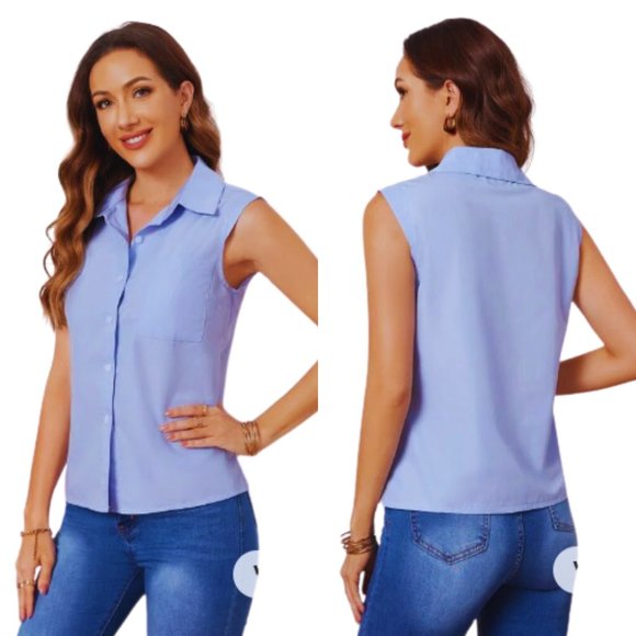 torrid Tops - Torrid Button Down Blouse Sleeveless Lilac Purple Pockets Size 1 (1X 14/16) NEW!